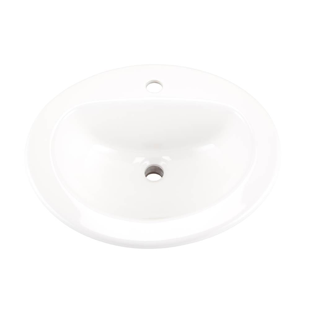 Maxwell S-Rim Lav 20''X17''Oval 1-Hole in Trapezoid Carton White