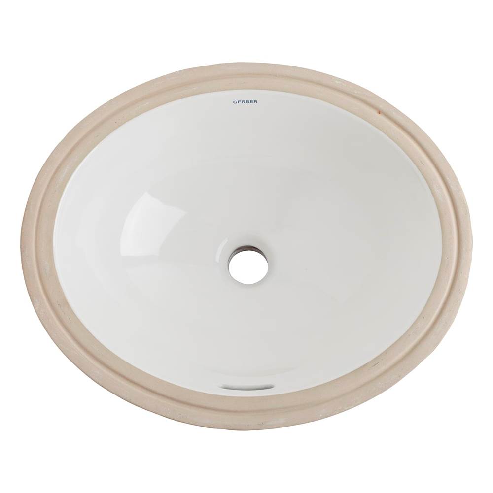 Luxoval Undercounter 15'' x 12'' Oval Lav White