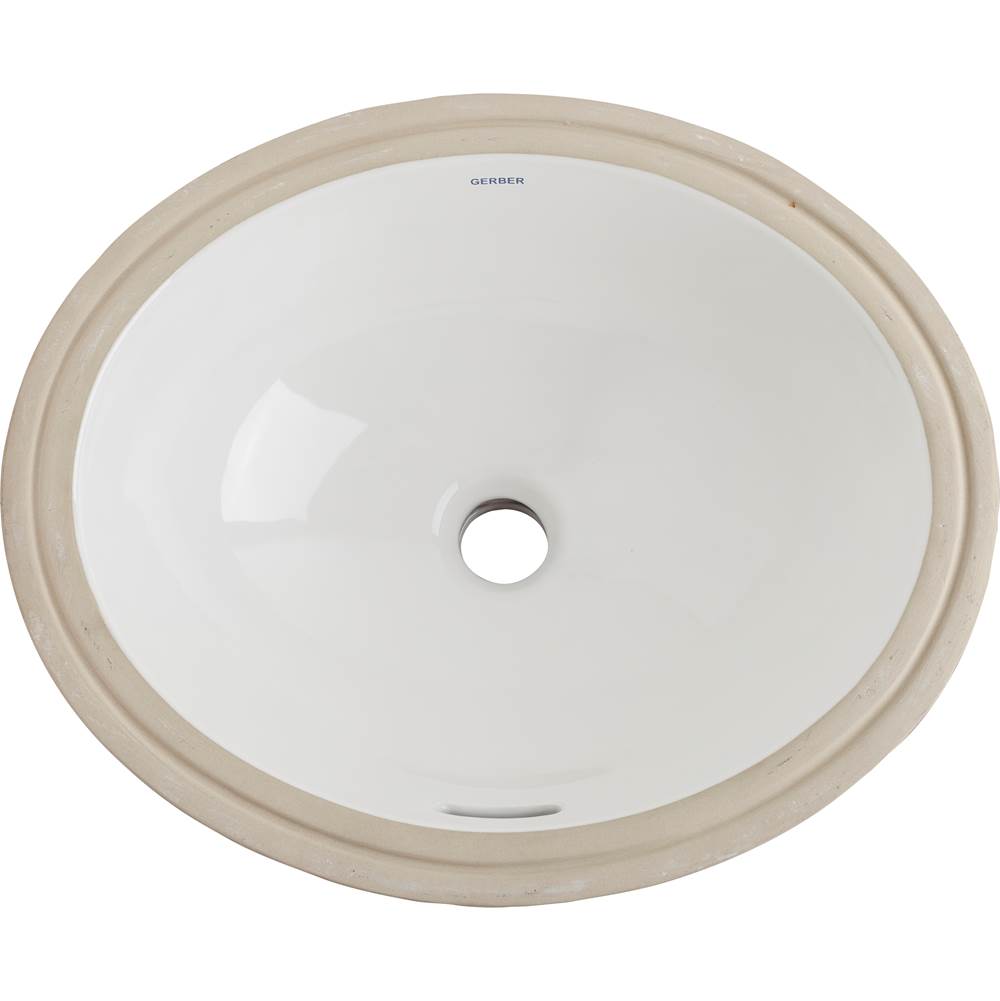 Luxoval Undercounter 15'' x 12'' Oval Lav White