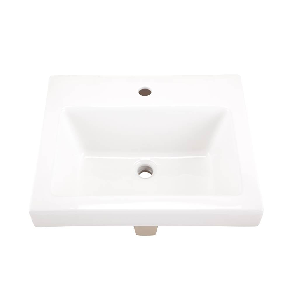 Wicker Park Countertop Lavatory 21''x18'' Rectangle Single Hole White