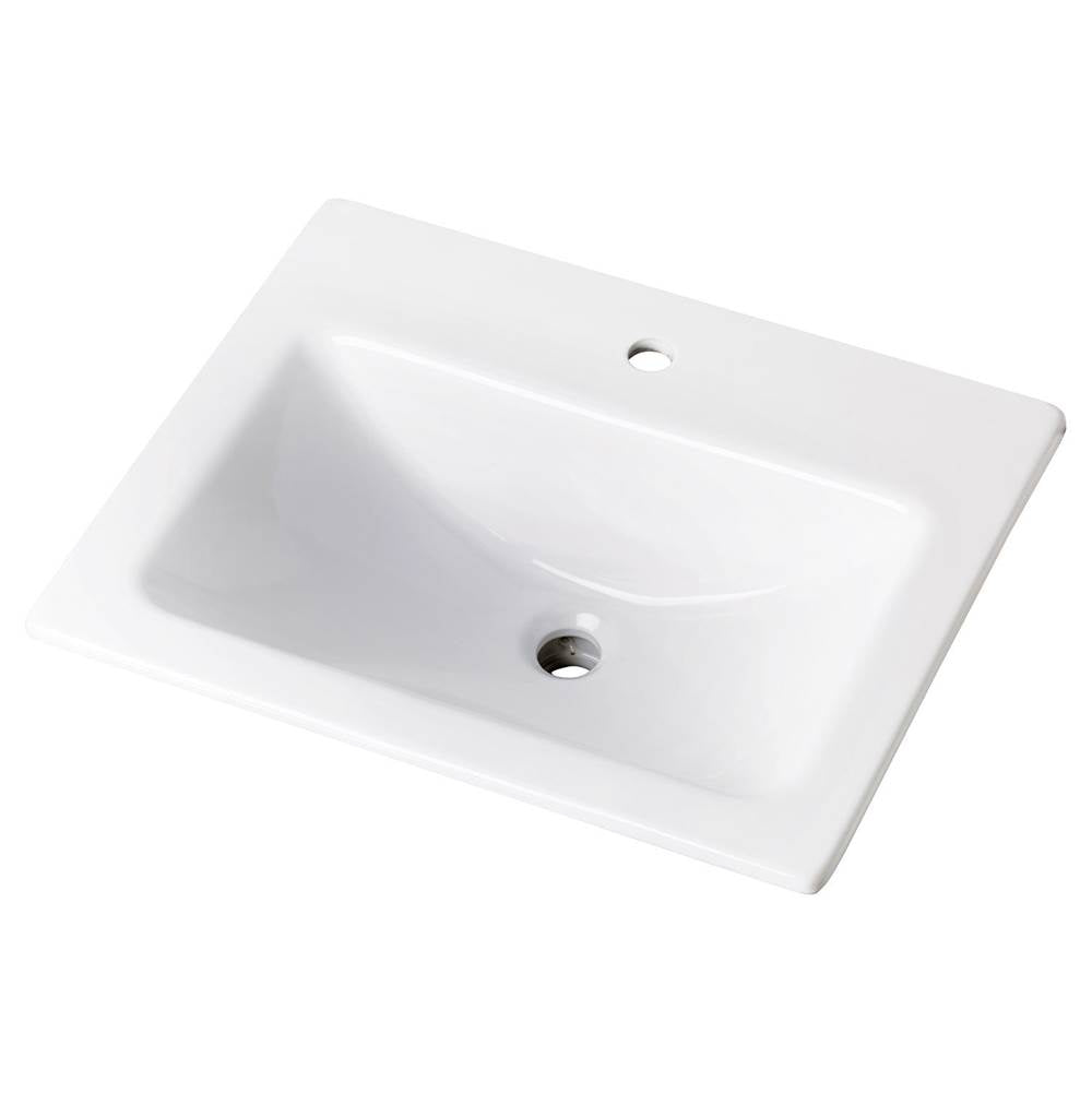 Gerber Plumbing - Wicker Park Countertop Lavatory 20-7/8''x17-3/4'' Rectangle with U-Shaped Basin - Low-Profile - Single Hole White - White