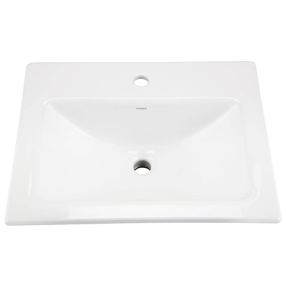 Wicker Park Countertop Lavatory 20-7/8''x17-3/4'' Rectangle with U-Shaped Basin - Low-Profile - Single Hole White
