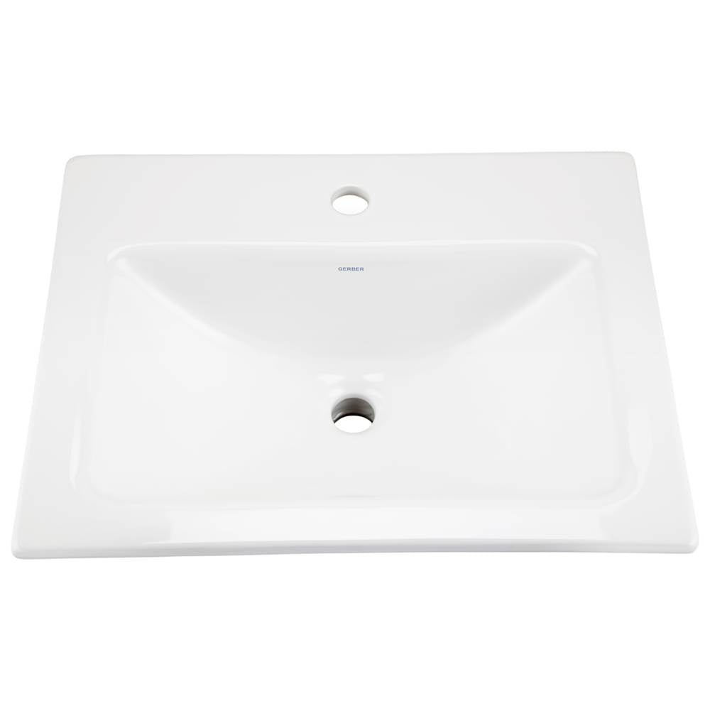 Wicker Park Countertop Lavatory 20-7/8''x17-3/4'' Rectangle with U-Shaped Basin - Low-Profile - Single Hole White