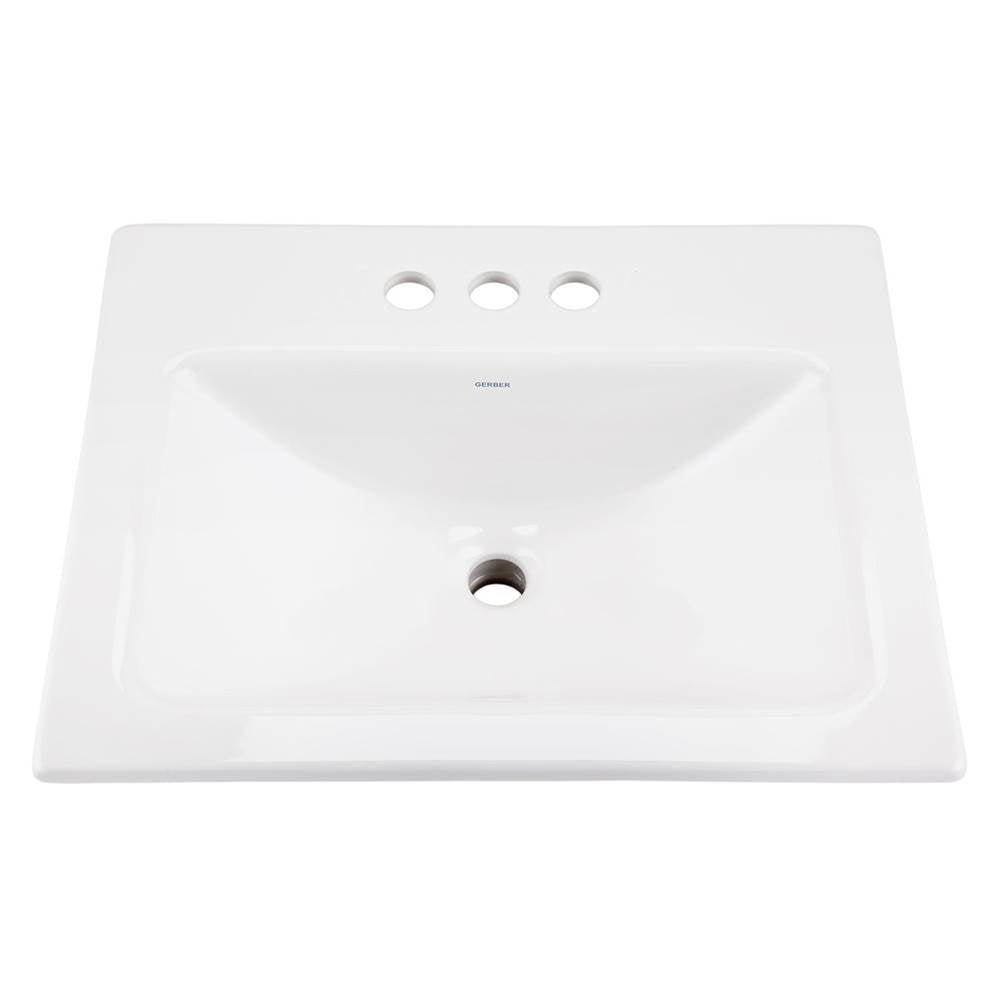Wicker Park Countertop Lavatory 20-7/8''x17-3/4'' Rectangle with U-Shaped Basin - Low-Profile - 4''CC White