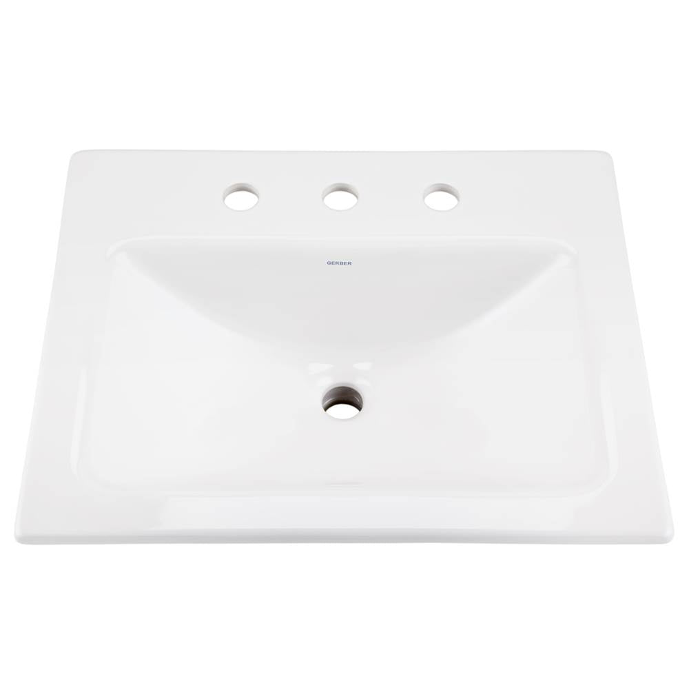 Wicker Park Countertop Lavatory 20-7/8''x17-3/4'' Rectangle with U-Shaped Basin - Low-Profile - 8''CC White