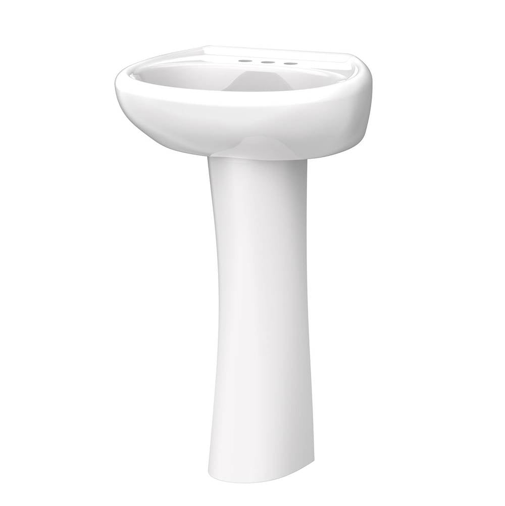 Gerber Plumbing - Maxwell Petite 4''CC Ped Lav Combo: G0012504 Lav w/ G0029842 Ped White - White
