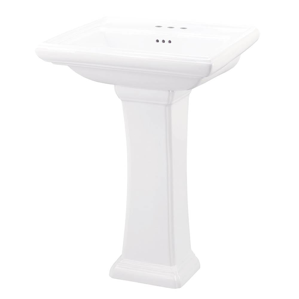 Gerber Plumbing - Logan Square Standard 4''CC Ped Lav Combo: G0012585 Lav w/ G0029847 Ped White - White