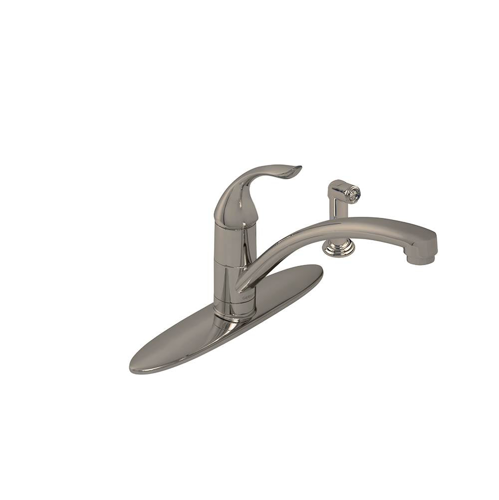 Gerber Plumbing - Viper 1H Kitchen Faucet w/ Spray & Deck Plate 1.75gpm Aeration/2.2gpm Spray Stainless Steel - Stainless Steel