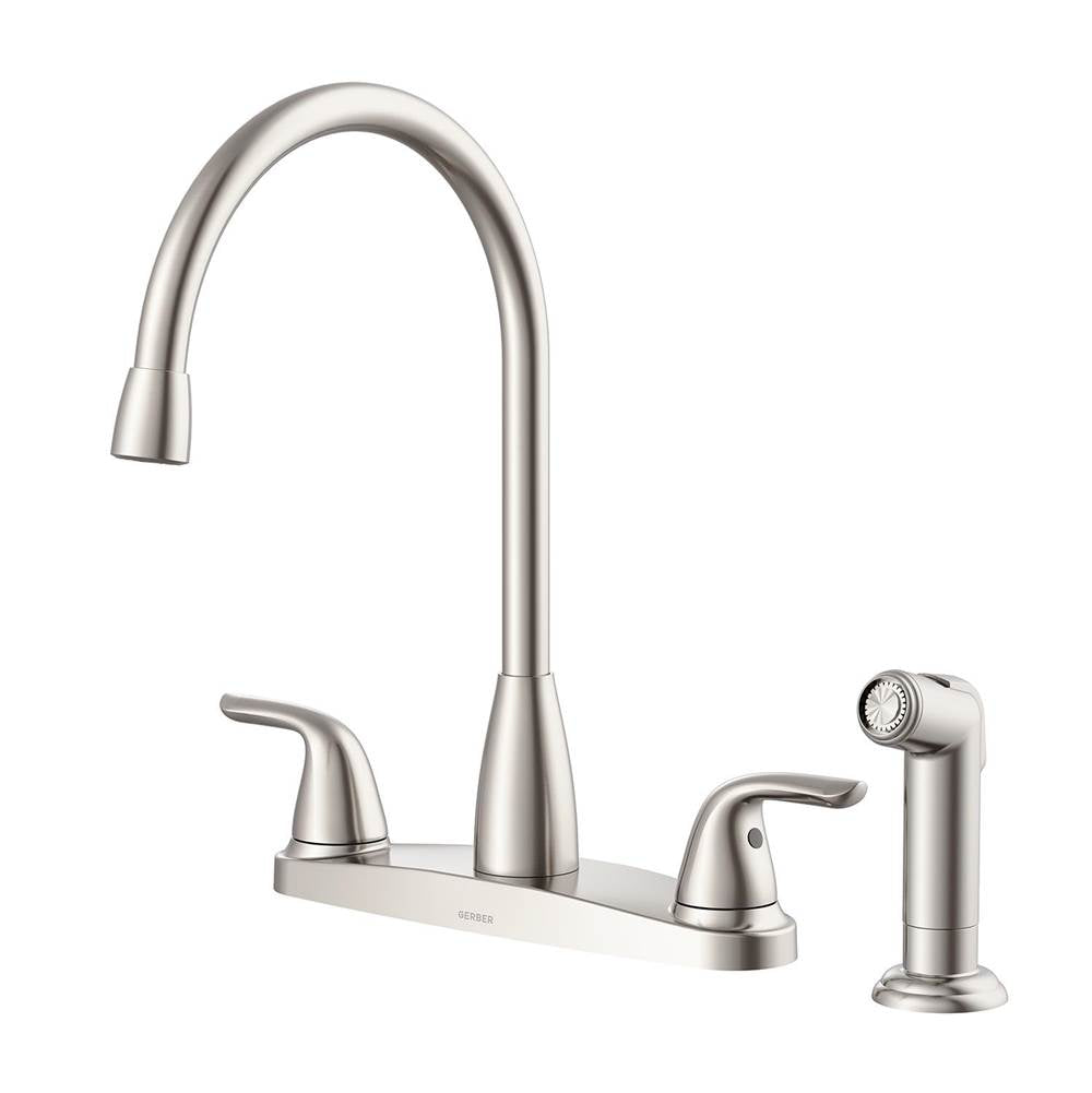 Gerber Plumbing - Viper 2H High Arc Kitchen Faucet w/ Spray 1.75gpm Stainless Steel - Stainless Steel