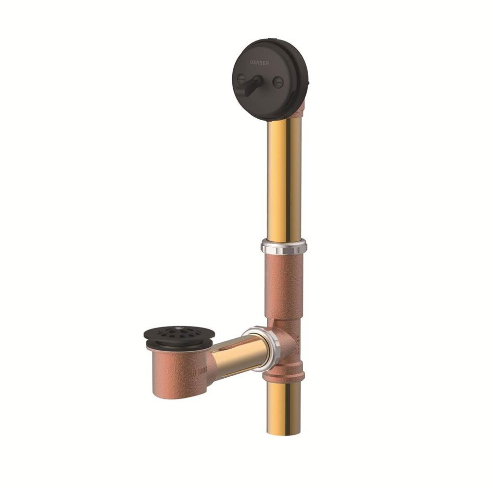 Gerber Plumbing - Gerber Classics Trip Lever 20 Gauge Drain for Standard Tub Satin Black - Satin Black