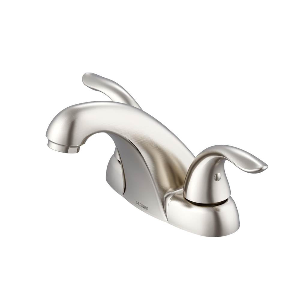 Gerber Plumbing - Viper 2H Centerset Lavatory Faucet w/ 50/50 Touch Down Drain 1.2gpm Brushed Nickel - Brushed Nickel