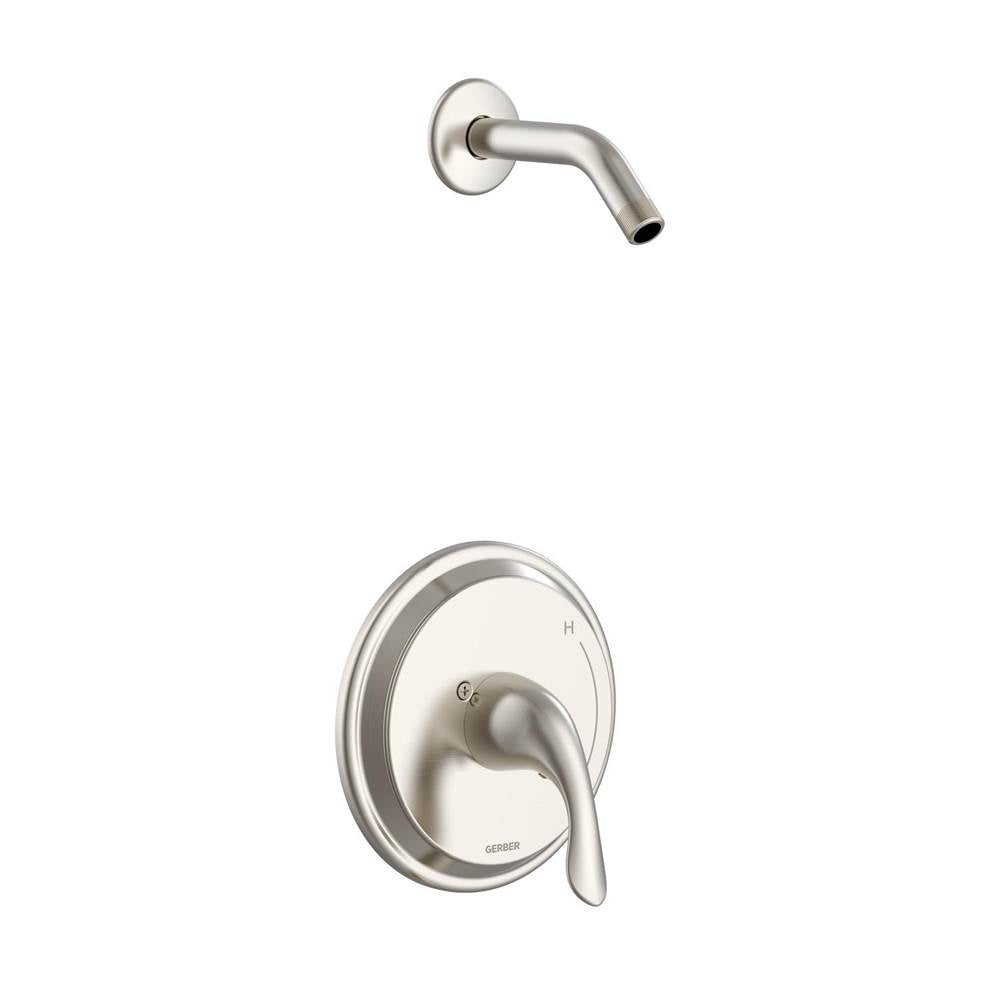 Gerber Plumbing - Viper 1H Shower Only Trim Kit & Treysta Cartridge Less Showerhead Brushed Nickel - Brushed Nickel