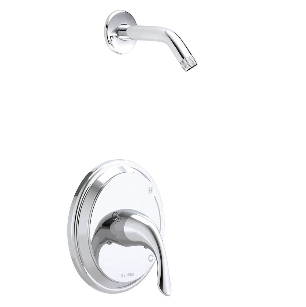 Gerber Plumbing - Viper 1H Shower Only Trim Kit & Treysta Cartridge Less Showerhead Chrome - Chrome
