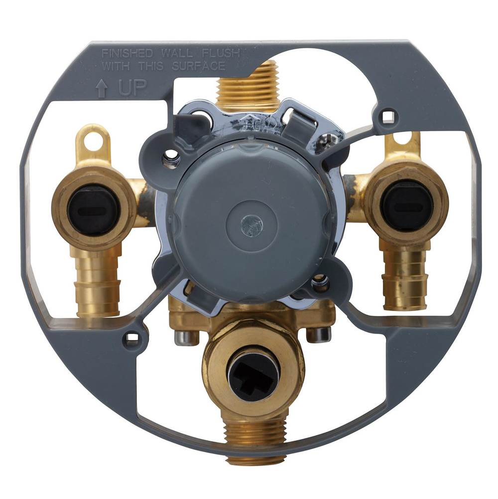 Treysta Tub & Shower Valve w/ Diverter- Vertical Inputs WITH Stops- Cold Expansion Pex