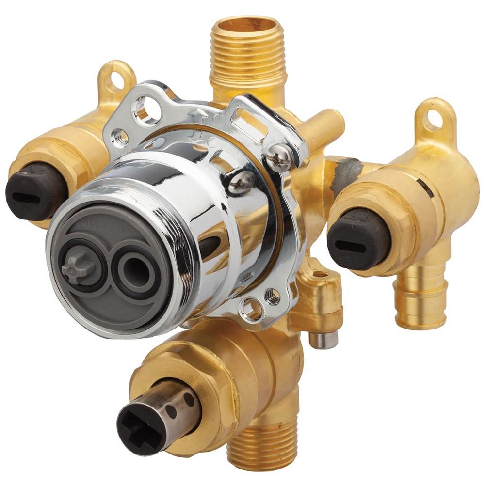 Gerber Plumbing - Treysta Tub & Shower Valve w/ Diverter- Vertical Inputs WITH Stops- Cold Expansion Pex - Chrome