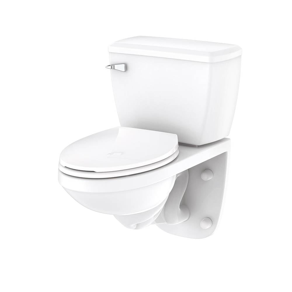 Gerber Plumbing - Ultra Flush 1.0gpf Wall Hung EL Combo: GHE21370 Bowl w/ GUF28370 Tank White - White