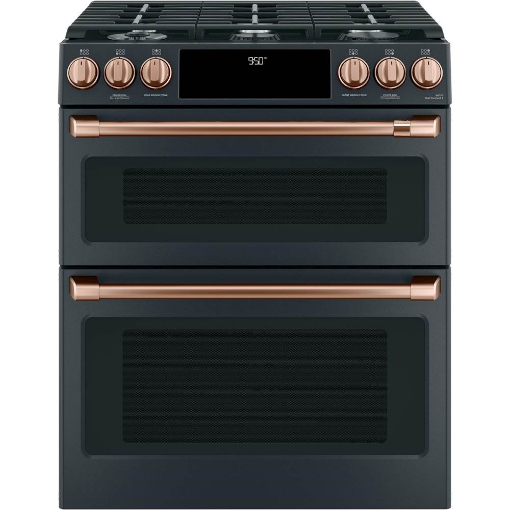 Front Control Gas Knobs and Handles - Brushed Copper