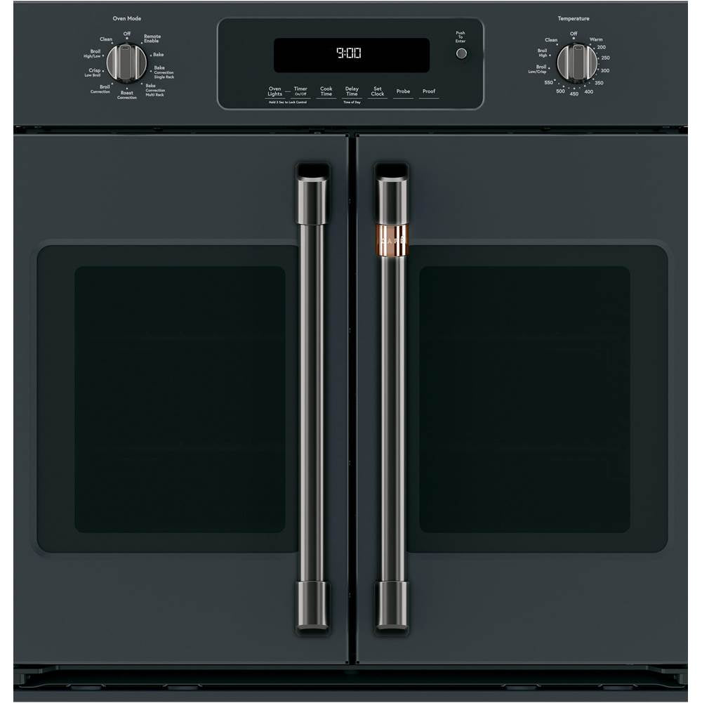 2 French-Door Handles; 2 Knobs - Brushed Black