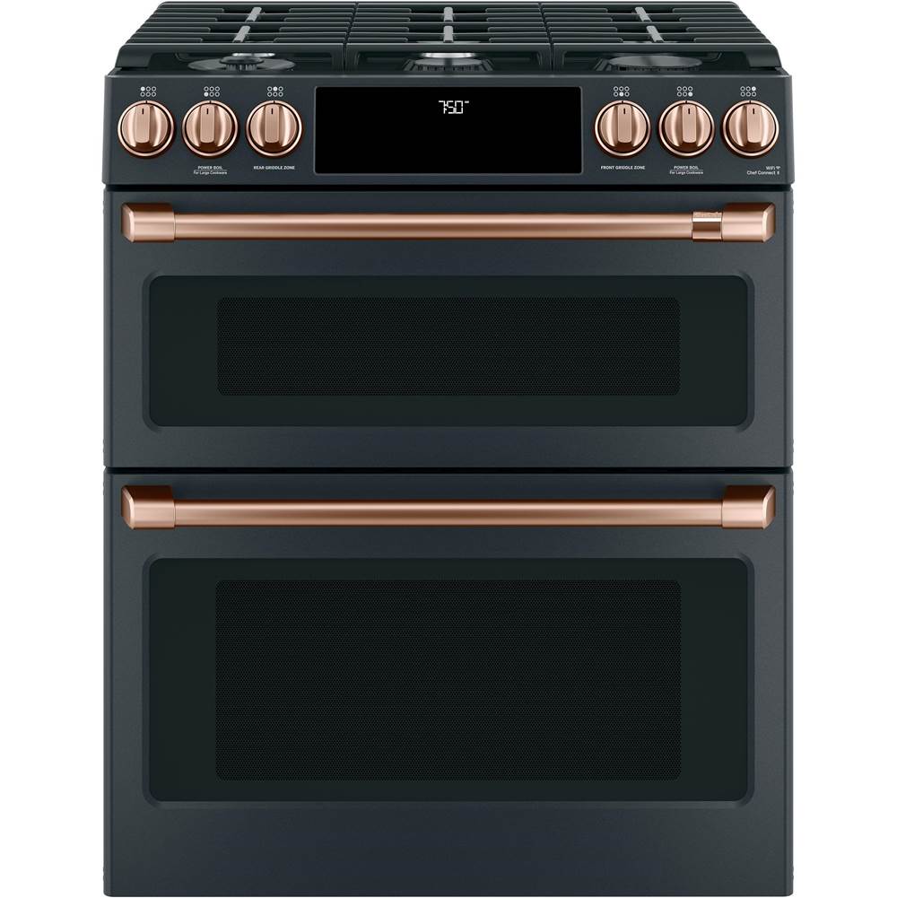 Front Control Gas Knobs and Handles - Brushed Copper