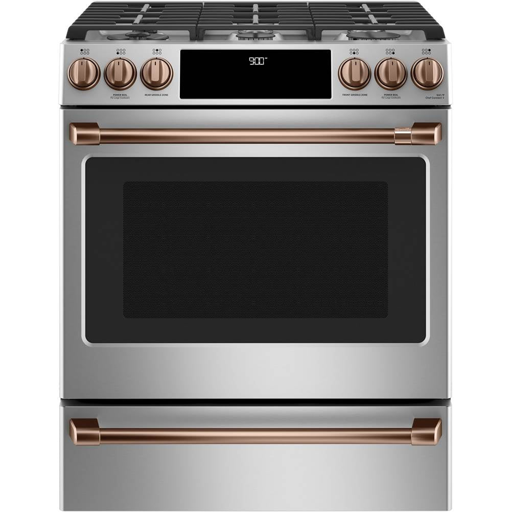 Front Control Gas Knobs and Handles - Brushed Copper