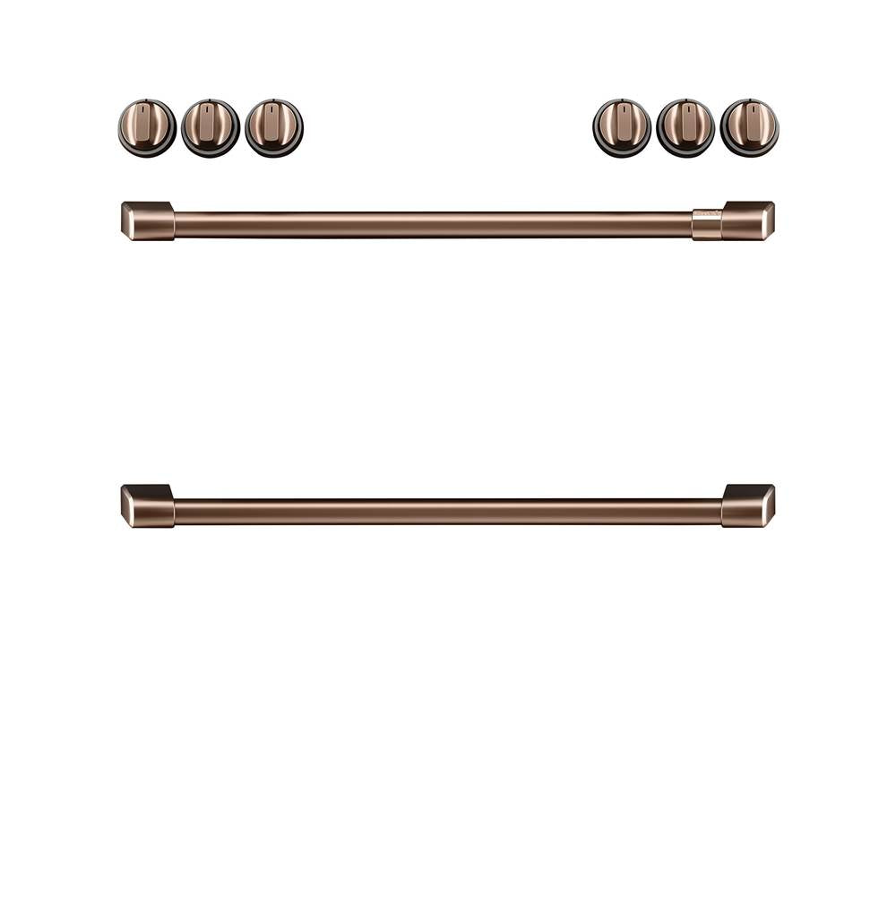 Cafe - Front Control Induction Knobs and Handles - Brushed Copper