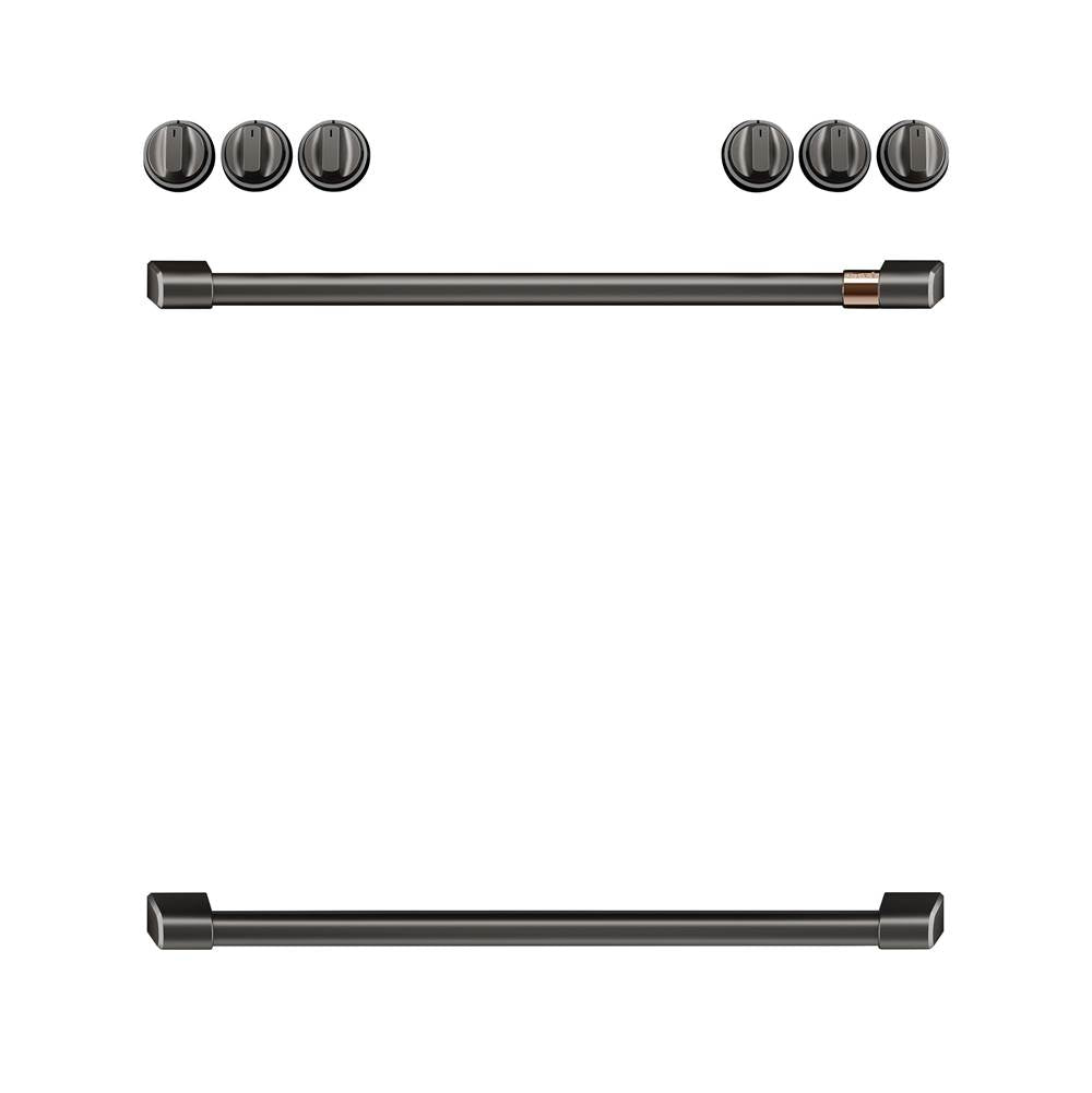 Cafe - Front Control Induction Knobs and Handles - Brushed Black