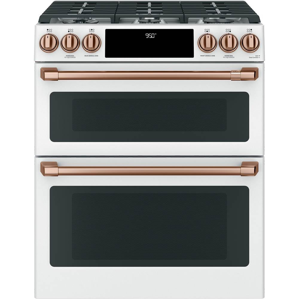 Front Control Gas Knobs and Handles - Brushed Copper