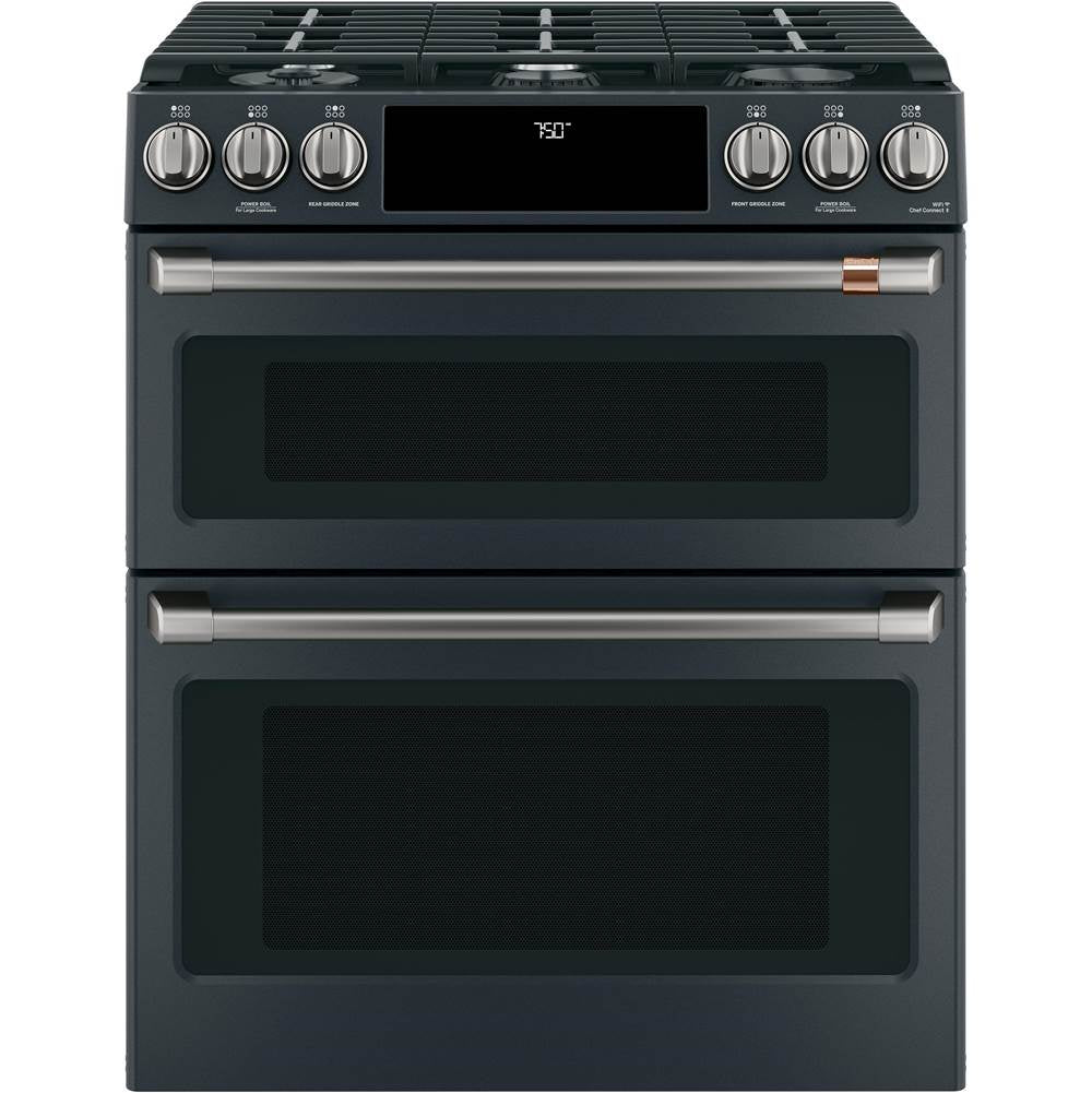 Front Control Gas Knobs and Handles - Brushed Black