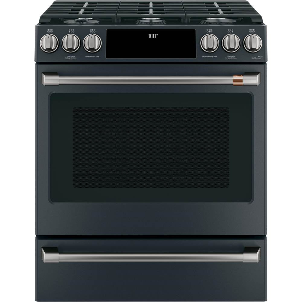 Front Control Gas Knobs and Handles - Brushed Black
