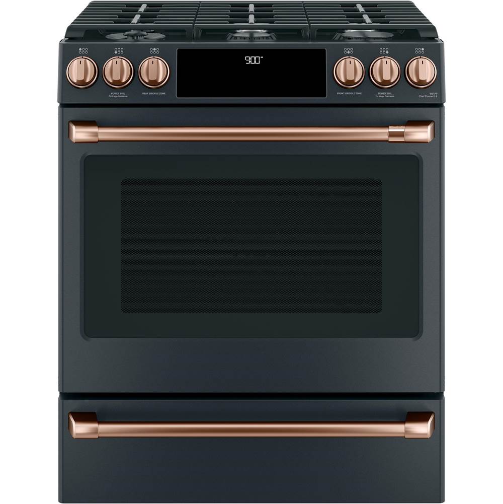 Front Control Gas Knobs and Handles - Brushed Copper