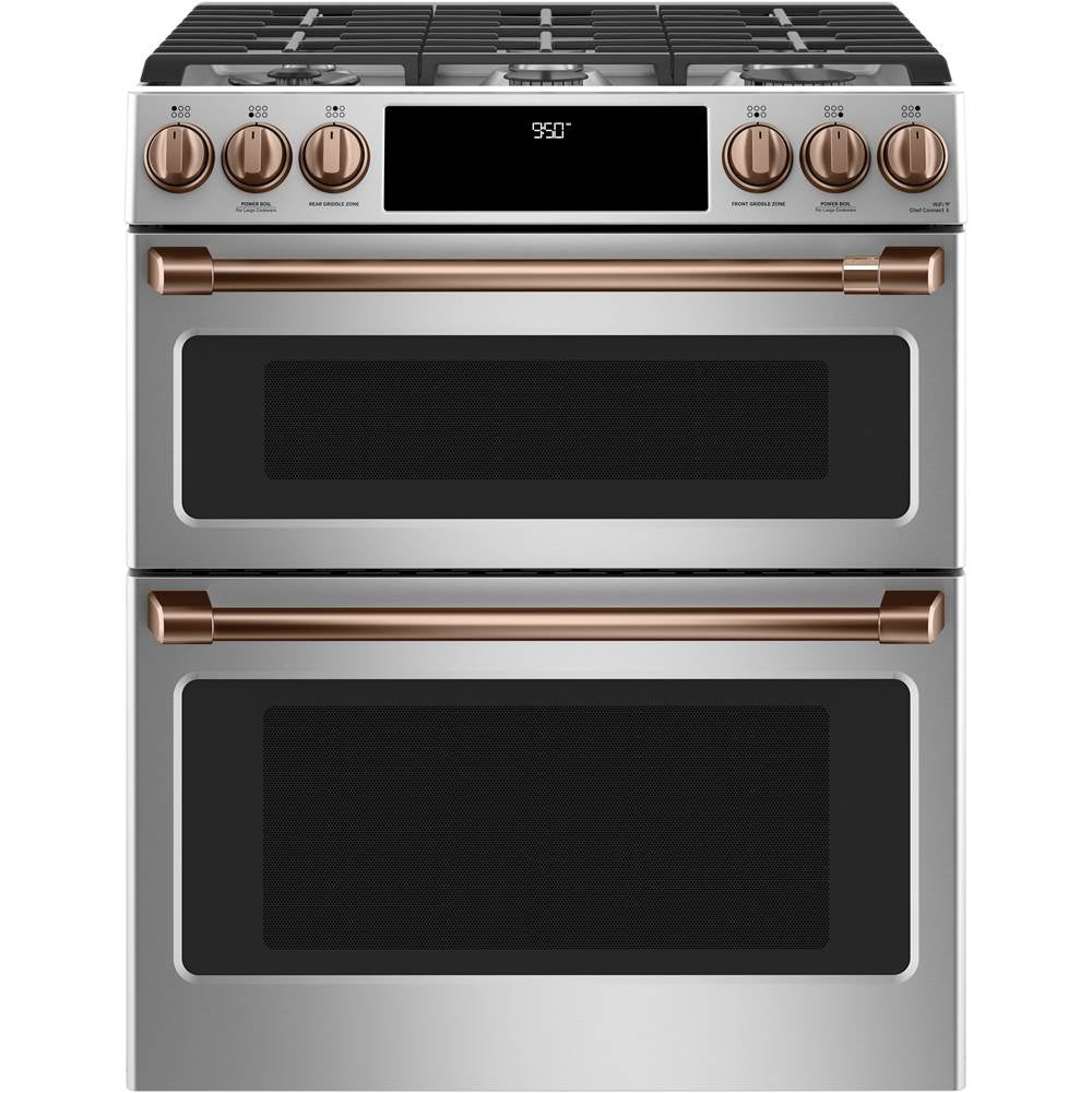 Front Control Gas Knobs and Handles - Brushed Copper