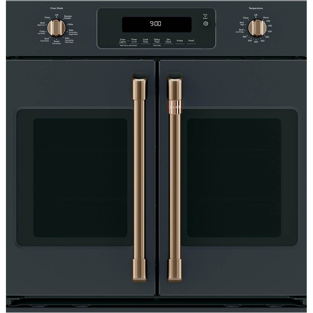 2 French-Door Handles; 2 Knobs - Brushed Bronze