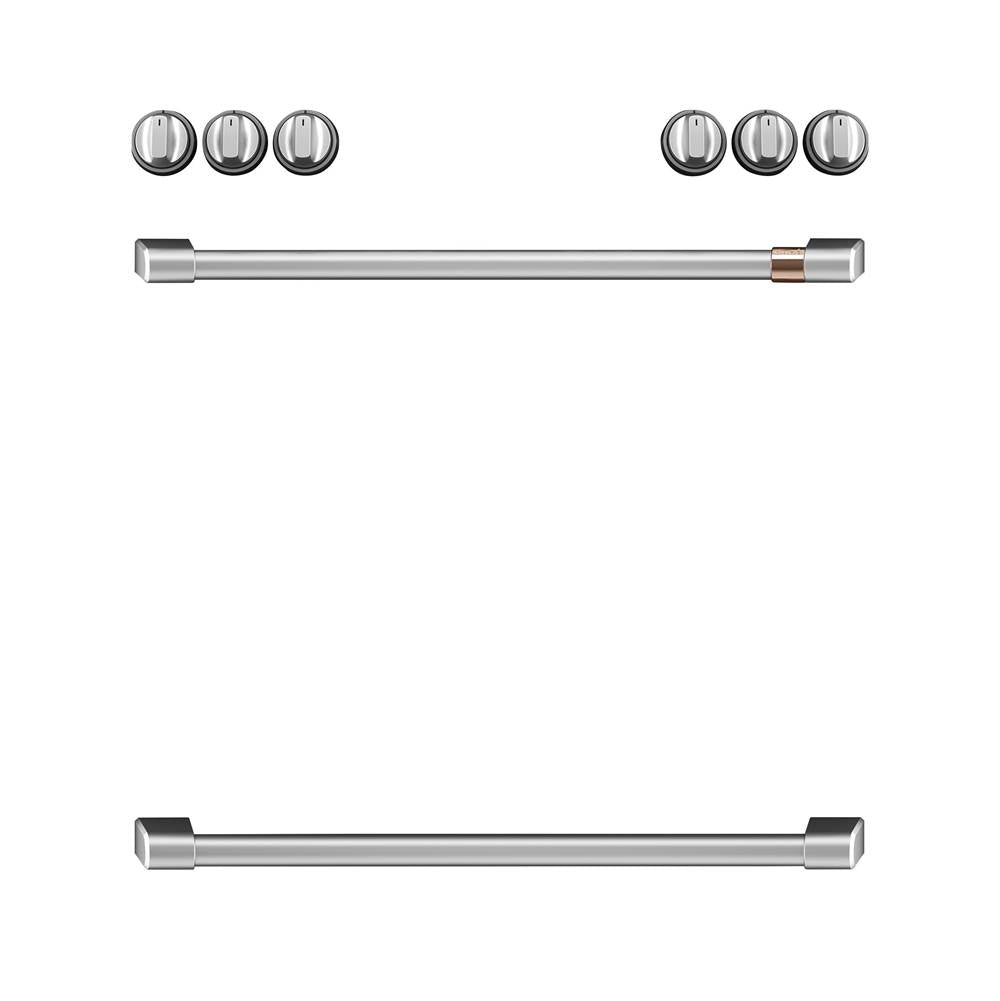 Cafe - Front Control Induction Knobs and Handles - Brushed Stainless