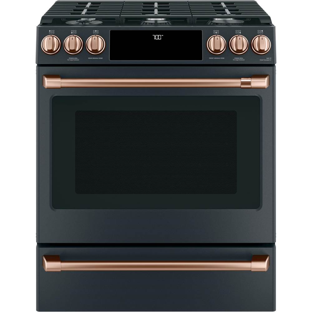Front Control Gas Knobs and Handles - Brushed Copper