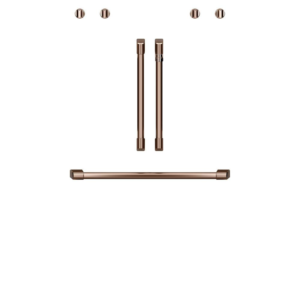 2 French-Door Handles; 1 - 30'' Handle; 4 Knobs - Brushed Copper