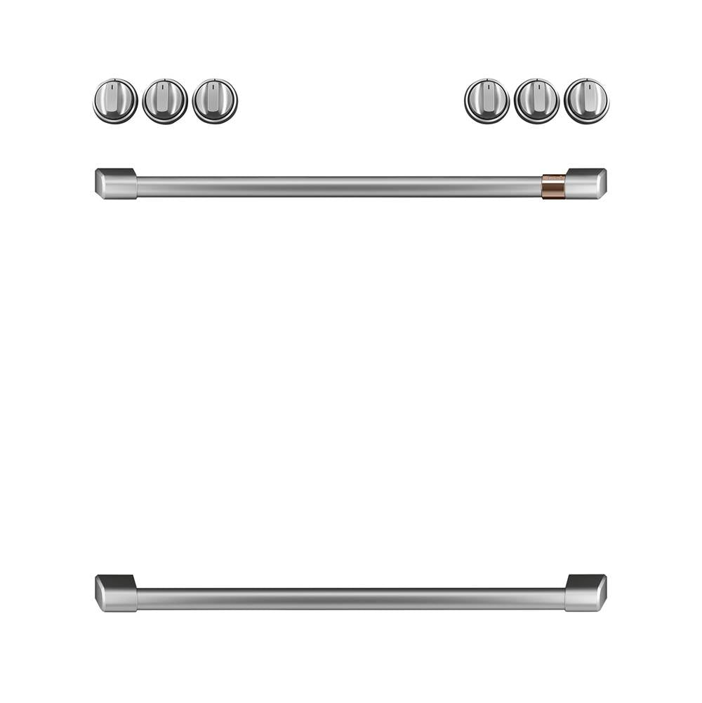 Cafe - Front Control Gas Knobs and Handles - Brushed Stainless