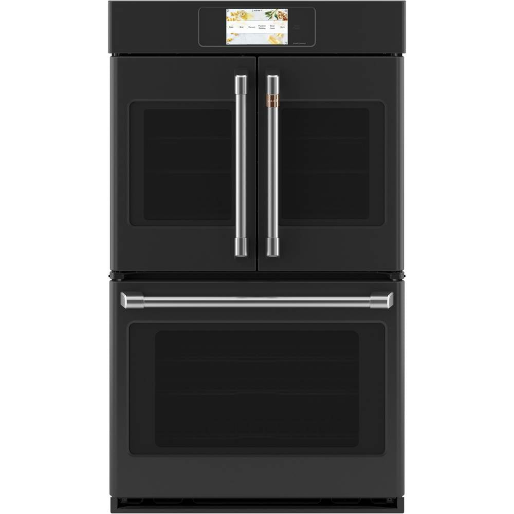 Cafe - Cafe Professional Series 30'' Smart Built-In Convection French-Door Double Wall Oven - Matte Black