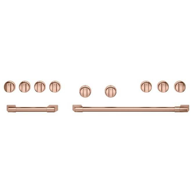 Cafe - 48'' Brushed Copper Handle And Knob Set For Pro Range And Rangetop - Brushed Copper