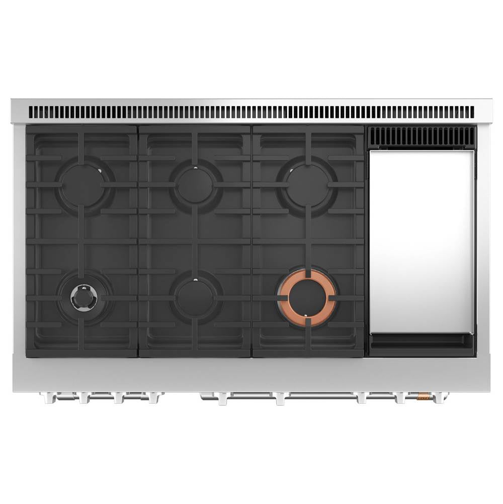 48'' Smart Dual-Fuel Commercial-Style Range With 6 Burners And Griddle (Natural Gas)