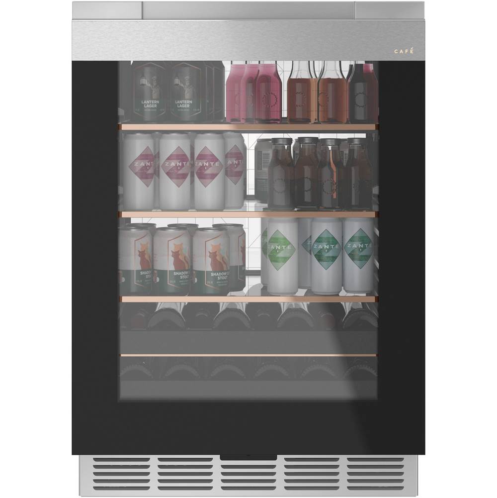 Cafe - Beverage Center In Platinum Glass - Platinum Glass
