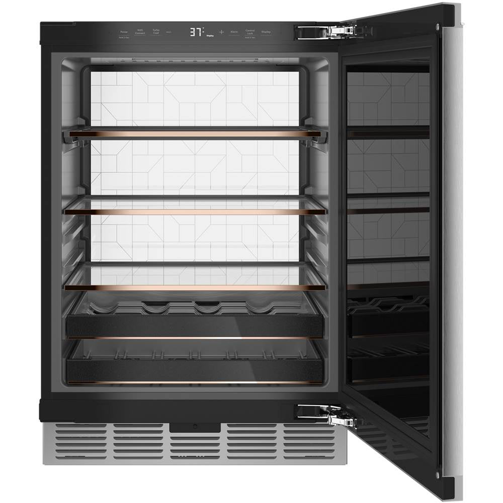 Beverage Center In Platinum Glass