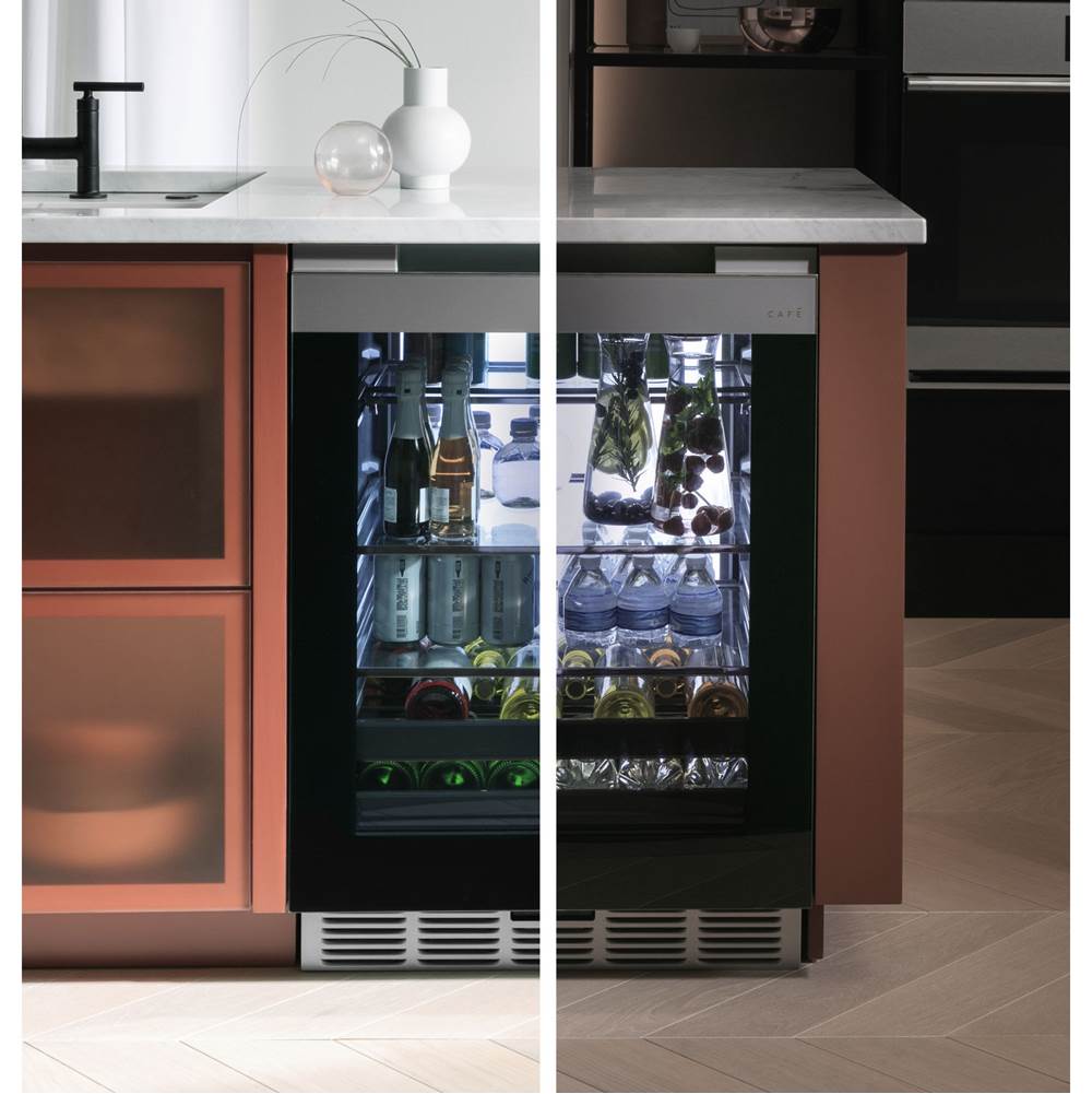 Beverage Center In Platinum Glass