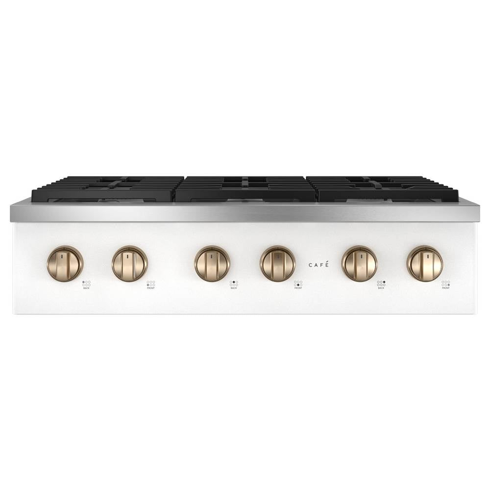 Cafe - 36'' Commercial-Style Gas Rangetop With 6 Burners (Natural Gas) - Matte White