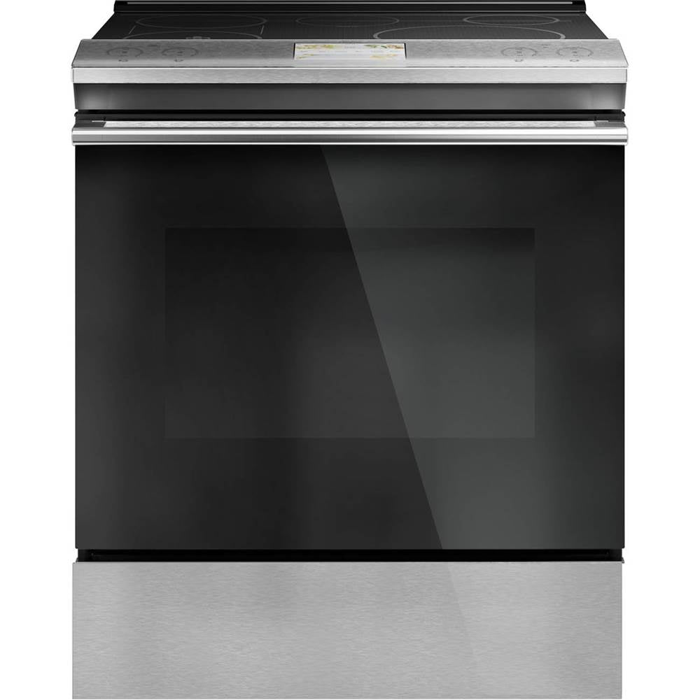 Cafe - 30'' Smart Slide-In, Front-Control, Induction and Convection Range with In-Oven Camera in Platinum Glass - Platinum Glass