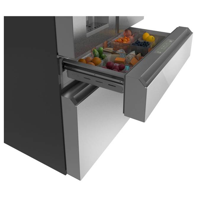 Energy Star 22.3 Cu. Ft. Smart Counter-Depth 4-Door French-Door Refrigerator In Platinum Glass