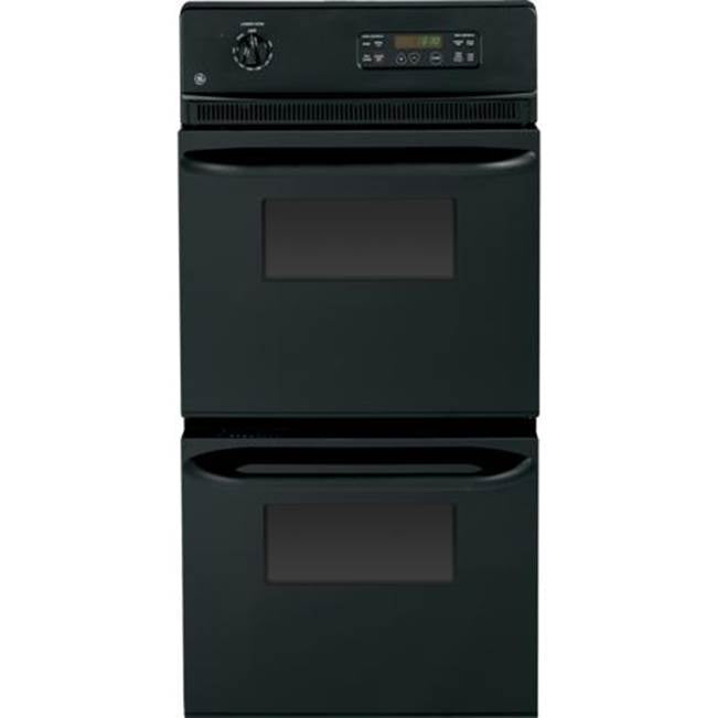 GE Appliances - GE 24'' Double Wall Oven - Black on Black