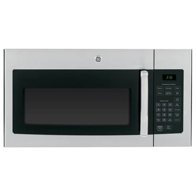 GE Appliances - GE 1.6 Cu. Ft. Over-the-Range Microwave Oven - Stainless Steel/Black