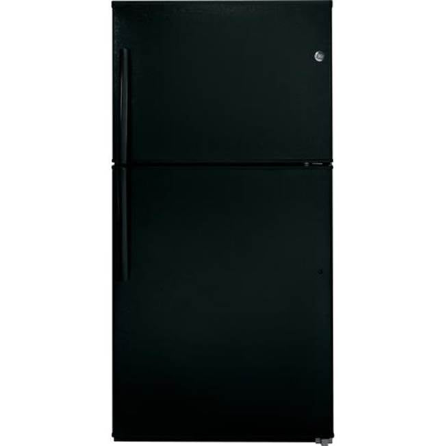 GE Appliances - GE Energy Star21.1 Cu. Ft. Top-Freezer Refrigerator - Black