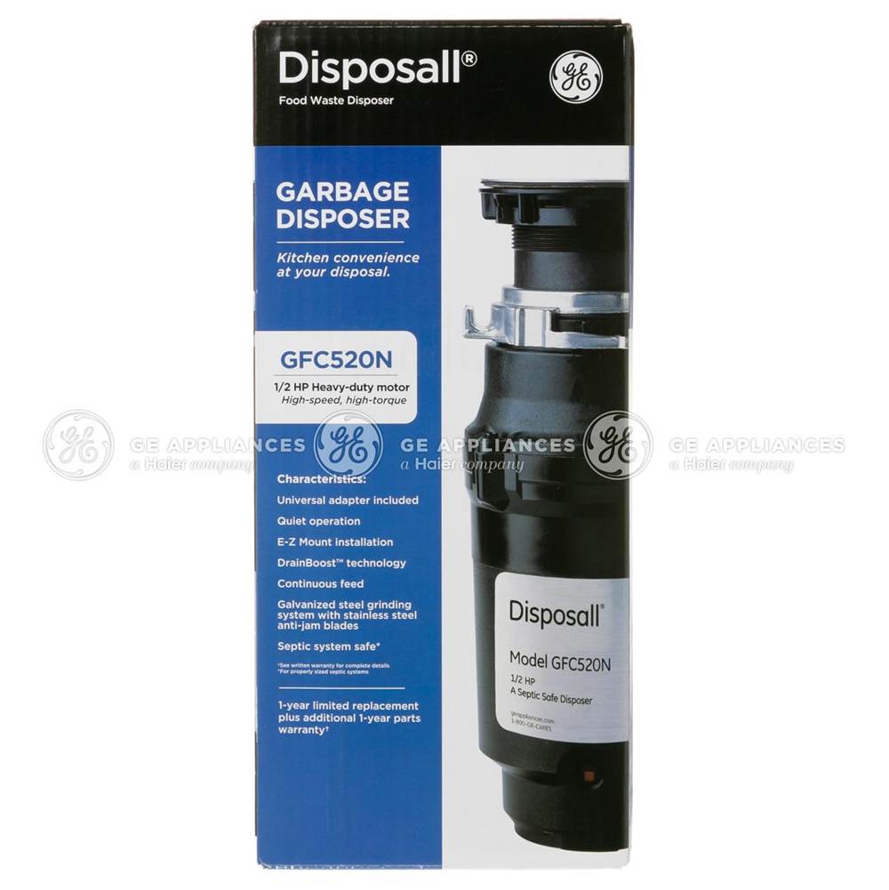 GE 1/2 Hp Continuous Feed GarbaGE Disposer - Non-Corded