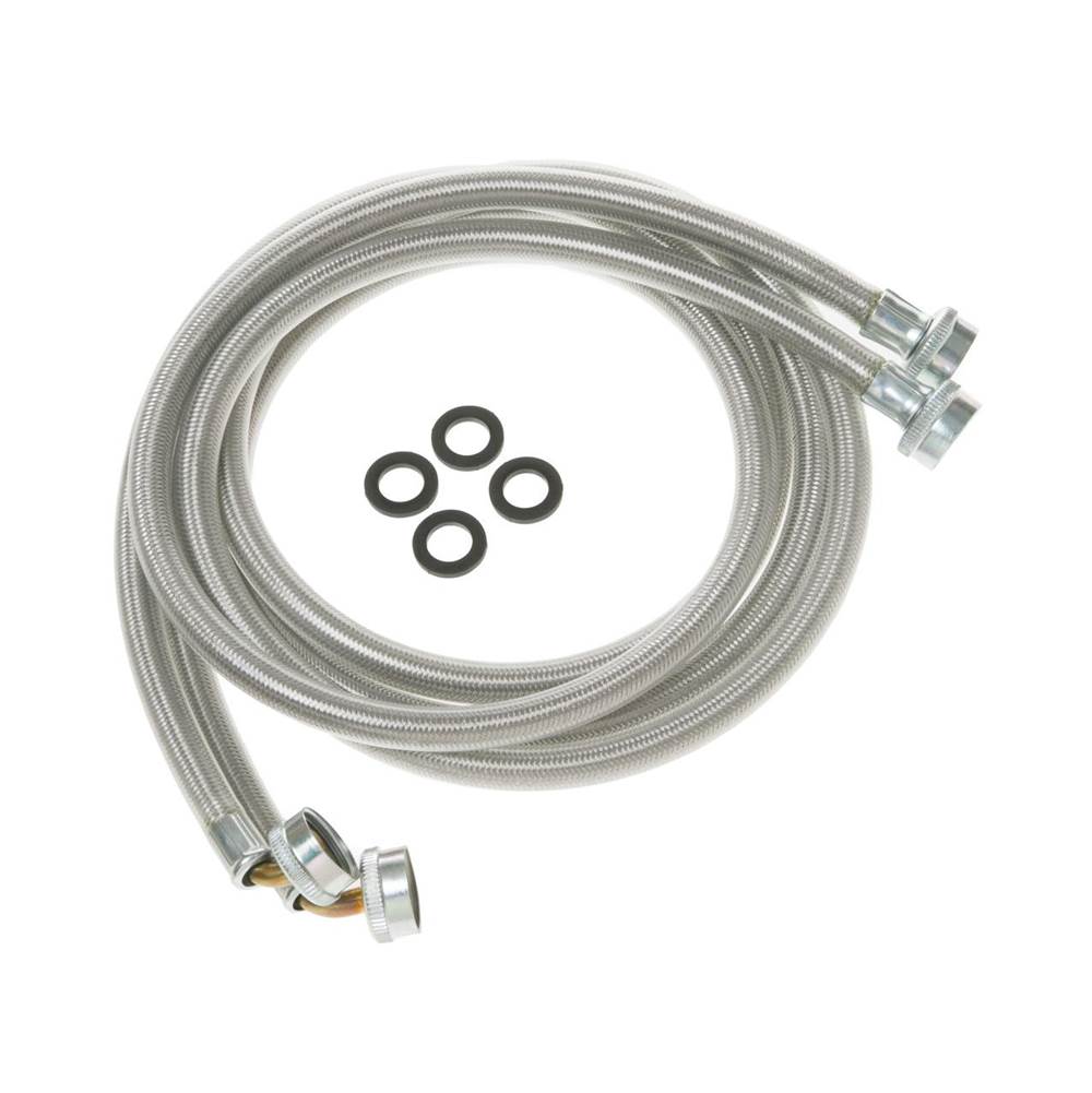 GE Appliances - Washing Machine Universal 6''E stainless steel hoses with 90Degrees Elbow '''' 2 hose package